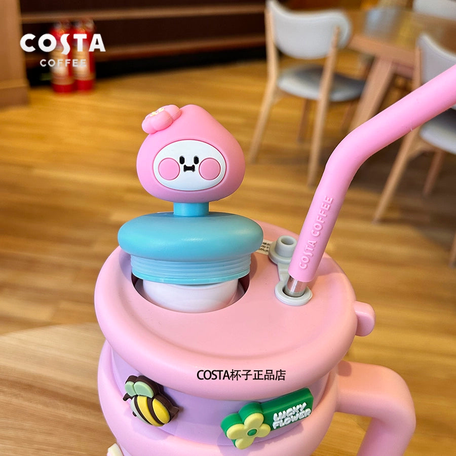 كوب حراري بألوان مبهجة من “Costa Coffee” مع مقبض وشفاطة، العدد محدود اصدارات محدودة