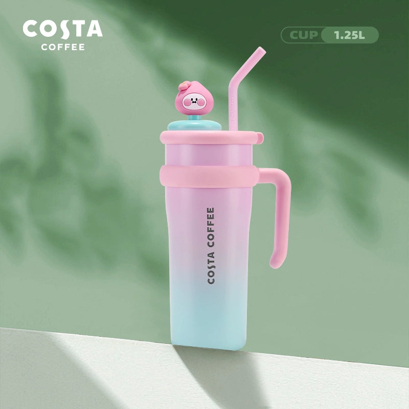 كوب حراري بألوان مبهجة من “Costa Coffee” مع مقبض وشفاطة، العدد محدود اصدارات محدودة