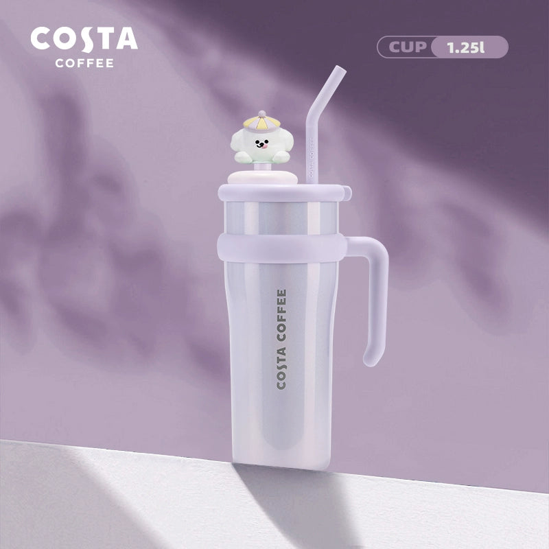 كوب حراري بألوان مبهجة من “Costa Coffee” مع مقبض وشفاطة، العدد محدود اصدارات محدودة