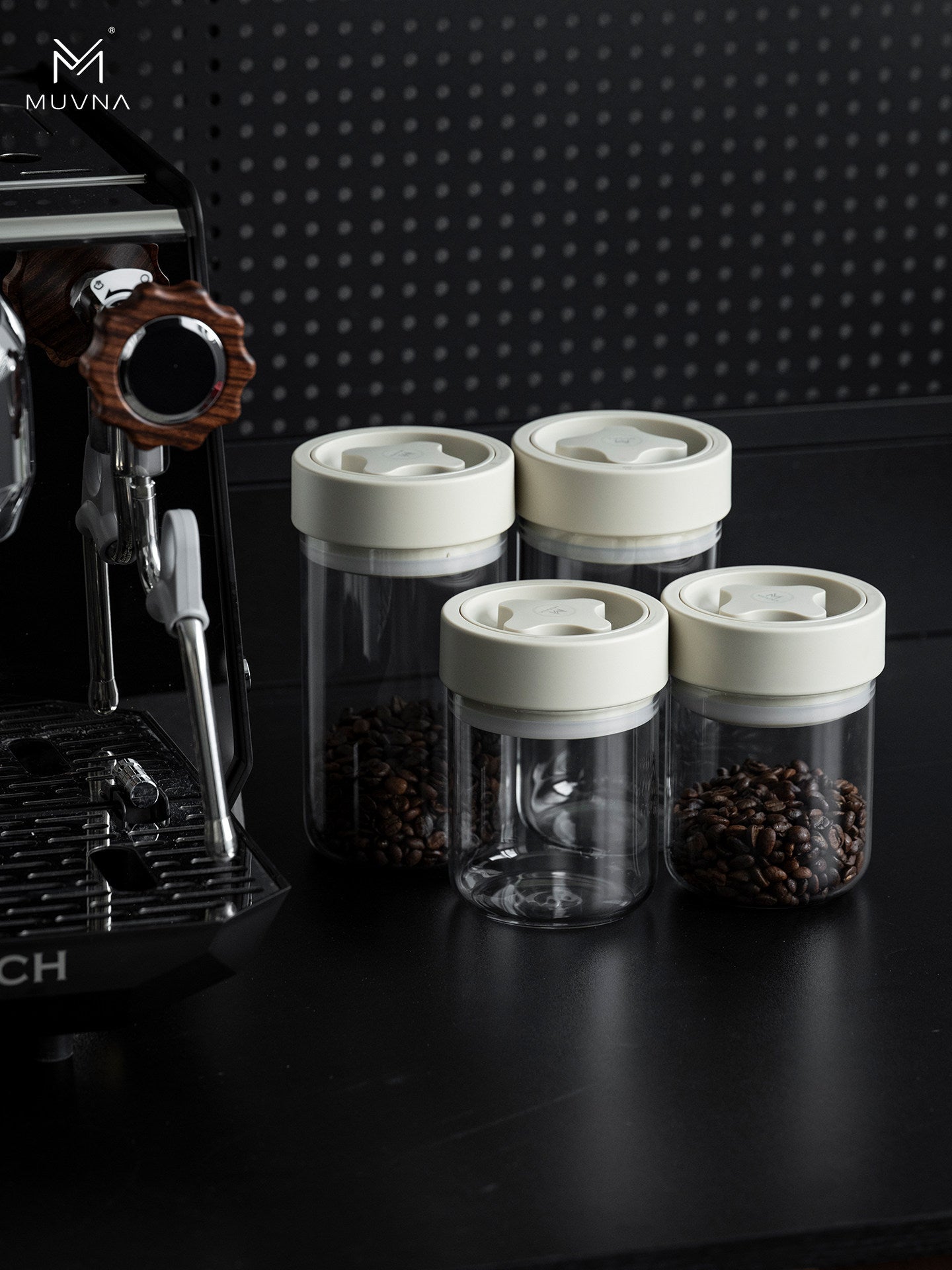 MUVNA Coffee Beans Dedicated Sealed Jar Storage Jar Food-grade Glass Sealed Jar Storage Jar