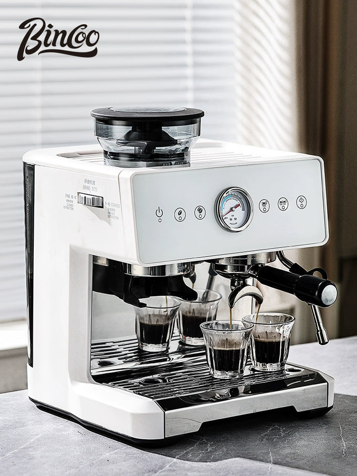 Bincoo espresso machine CM7100 double boiler small milk frother machine for home use fully semi-automatic grinder