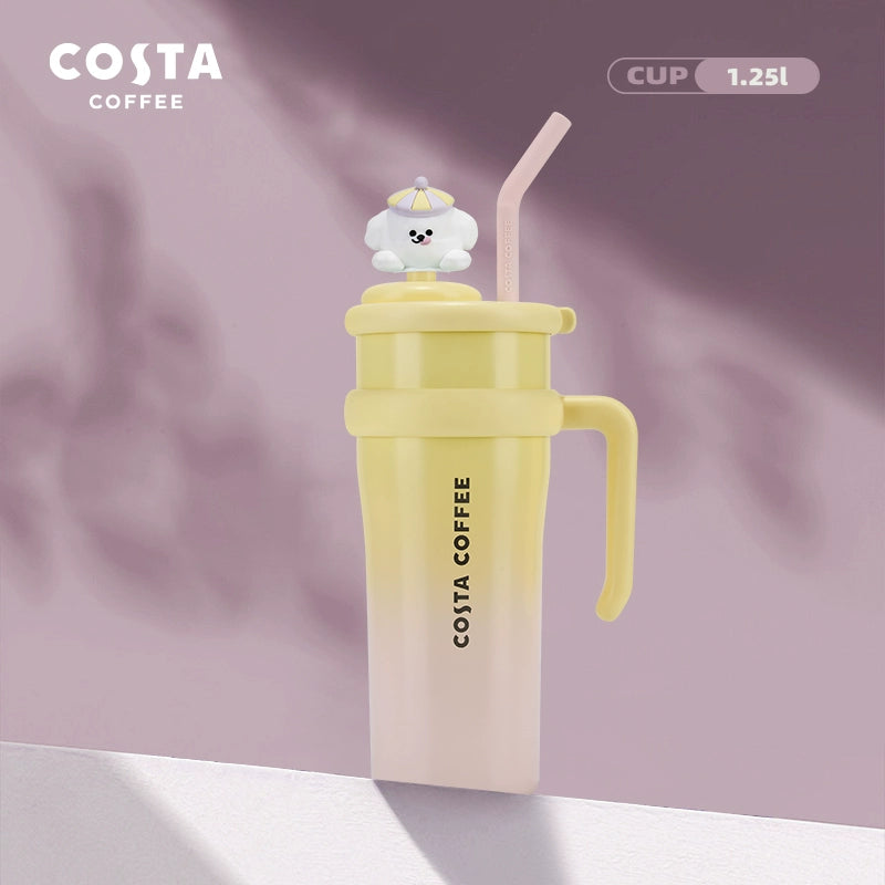 كوب حراري بألوان مبهجة من “Costa Coffee” مع مقبض وشفاطة، العدد محدود اصدارات محدودة