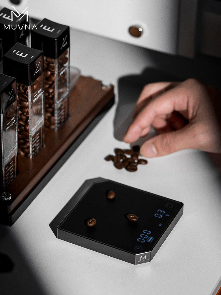 MUVNA Italian coffee electronic scale hand-poured coffee scale, intelligent timing charging coffee special scale