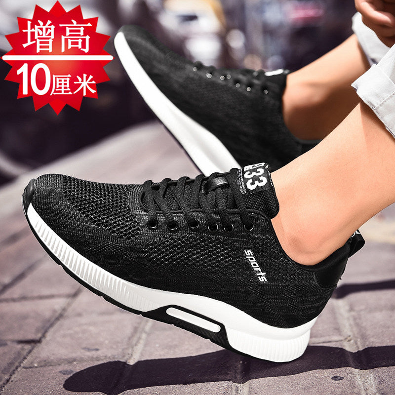 Spring height increase shoes men's 10cm inner height men's shoes 8cm sports leisure student mesh breathable and deodorant running shoes