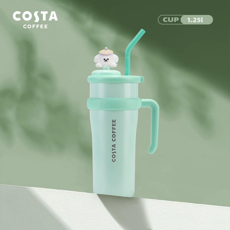 كوب حراري بألوان مبهجة من “Costa Coffee” مع مقبض وشفاطة، العدد محدود اصدارات محدودة