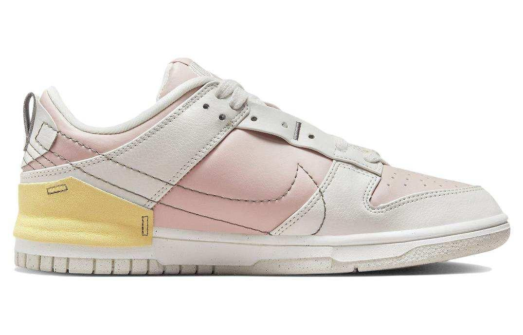 View the side profile of the حذاء نايك الأصلي featuring Nike Shoes design, representing the finest شوز نايك المميز مع حذاء نايكي دنك لو وردي وأصفر | Nike Dunk Low Disrupt 2 وتصاميم nike schuhe.