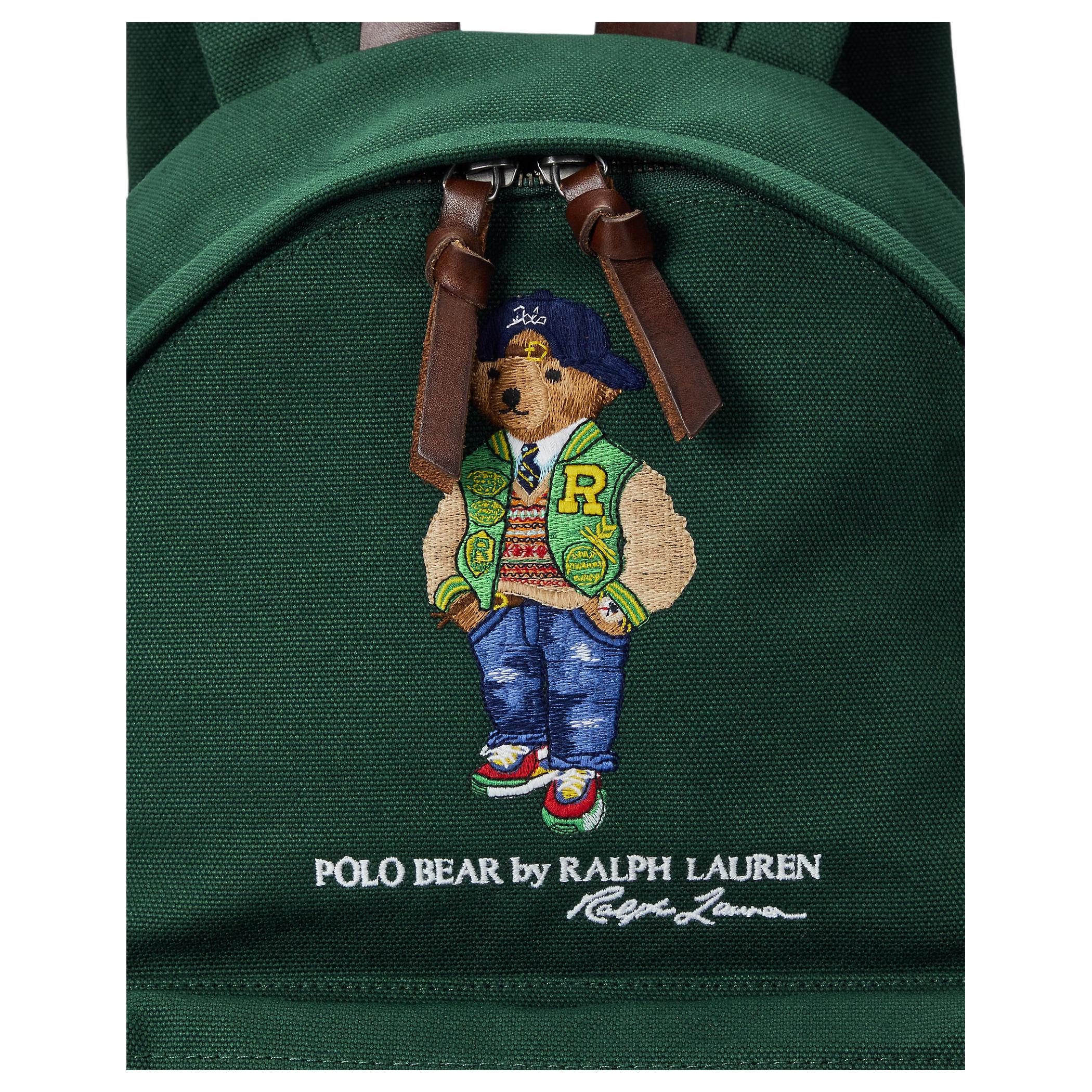 Polo Ralph Lauren Polo Bear Little Bear Embroidery Pattern Fabric Backpack Men's Green