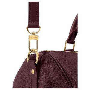 LOUIS VUITTON SPEEDY SOFT 30 Classic Monogram Gold Padlock, Name Tag, Detachable and Adjustable Shoulder Strap, Embossed Cowhide Handbag, Women's Pomegranate Red