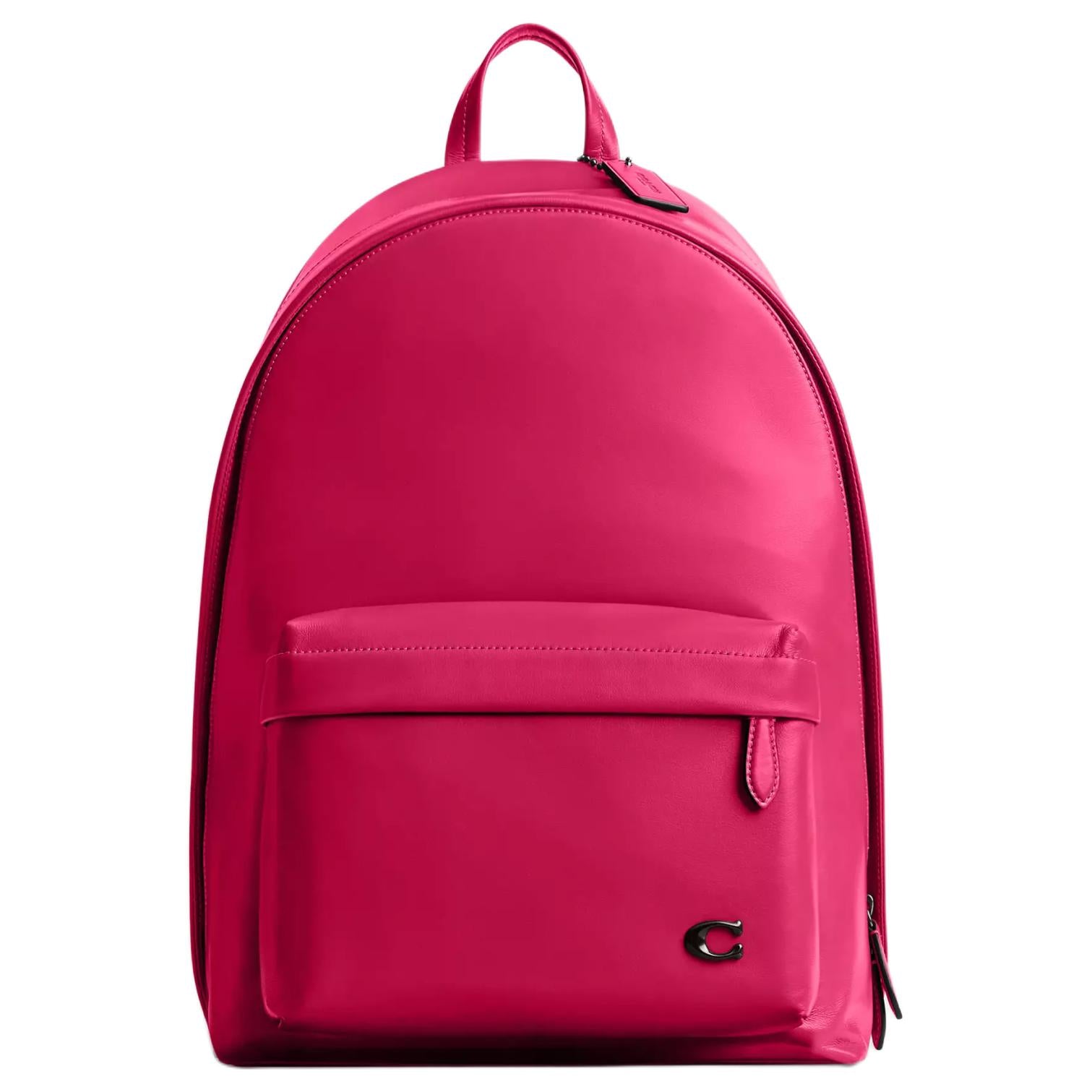 An authentic Coach Westway 32 fuchsia leather backpack with signature metallic C logo, ideal for back-to-school and daily travel.

حقيبة ظهر Coach Westway 32 أصلية جلد باللون الفوشيا مع شعار C المعدني الشهير، مثالية للعودة للمدرسة والتنقل اليومي.