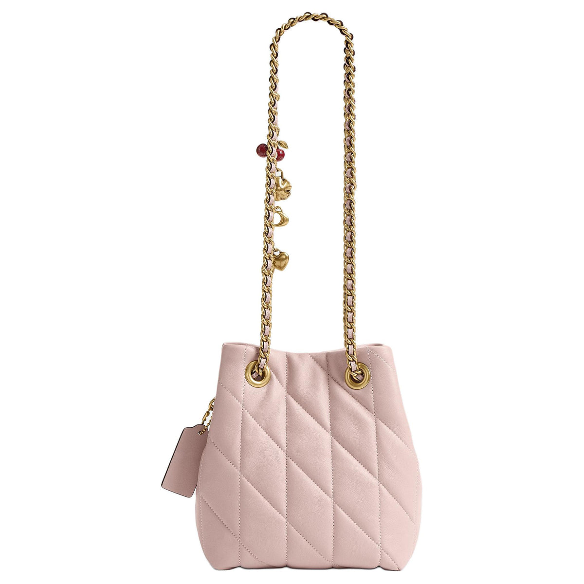 COACH Jade Qixi Festival Gift 15 Drawstring and Magnetic Closure Sheepskin Small Lucky Bag Crossbody Bag Mini Women's Pink