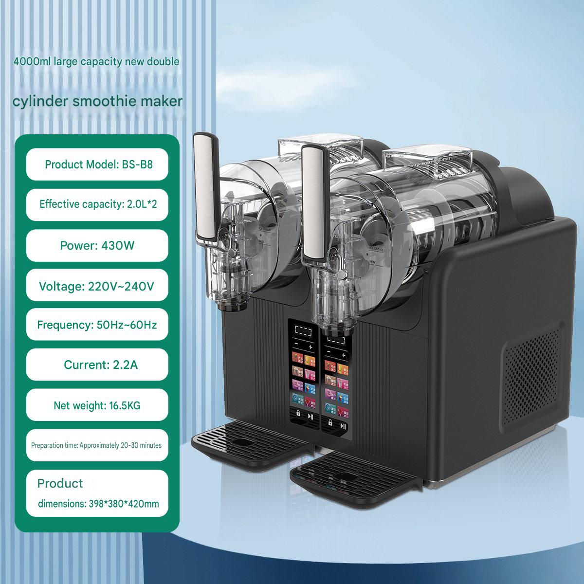 black Dual Tank Smoothie Machine and Ice Cream Machine