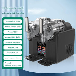 black Dual Tank Smoothie Machine and Ice Cream Machine