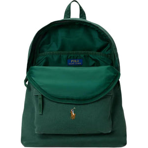 Polo Ralph Lauren Logo Embroidered Adjustable Shoulder Strap Cotton Backpack Unisex Couple Style Green