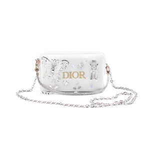 DIOR [Custom Makeup Bag] Little Flower Moonlight Butterfly Shadow Beautiful Romantic Elegant Butterfly Pearl Japanese Sweet Regular Velvet Makeup Bag