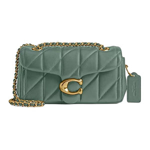 COACH Tabby 20 brass metal accessory leather shoulder bag small size women's gray-green