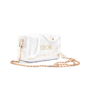 [Custom Makeup Bag] DIOR Amber Winter Variations Simple High-End Japanese Sweet Gentle Intellectual Style Embroidery Simple Regular Velvet Makeup Bag