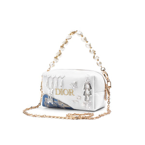 DIOR [Custom Makeup Bag] Amber White Butterfly Moon Makeup Bag Simple Standard