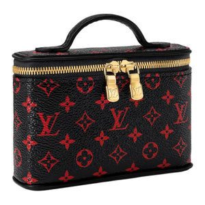 LOUIS VUITTON Nice BEAUTY classic monogram full-print monogram infrarouge coated canvas makeup bag for women, black with red