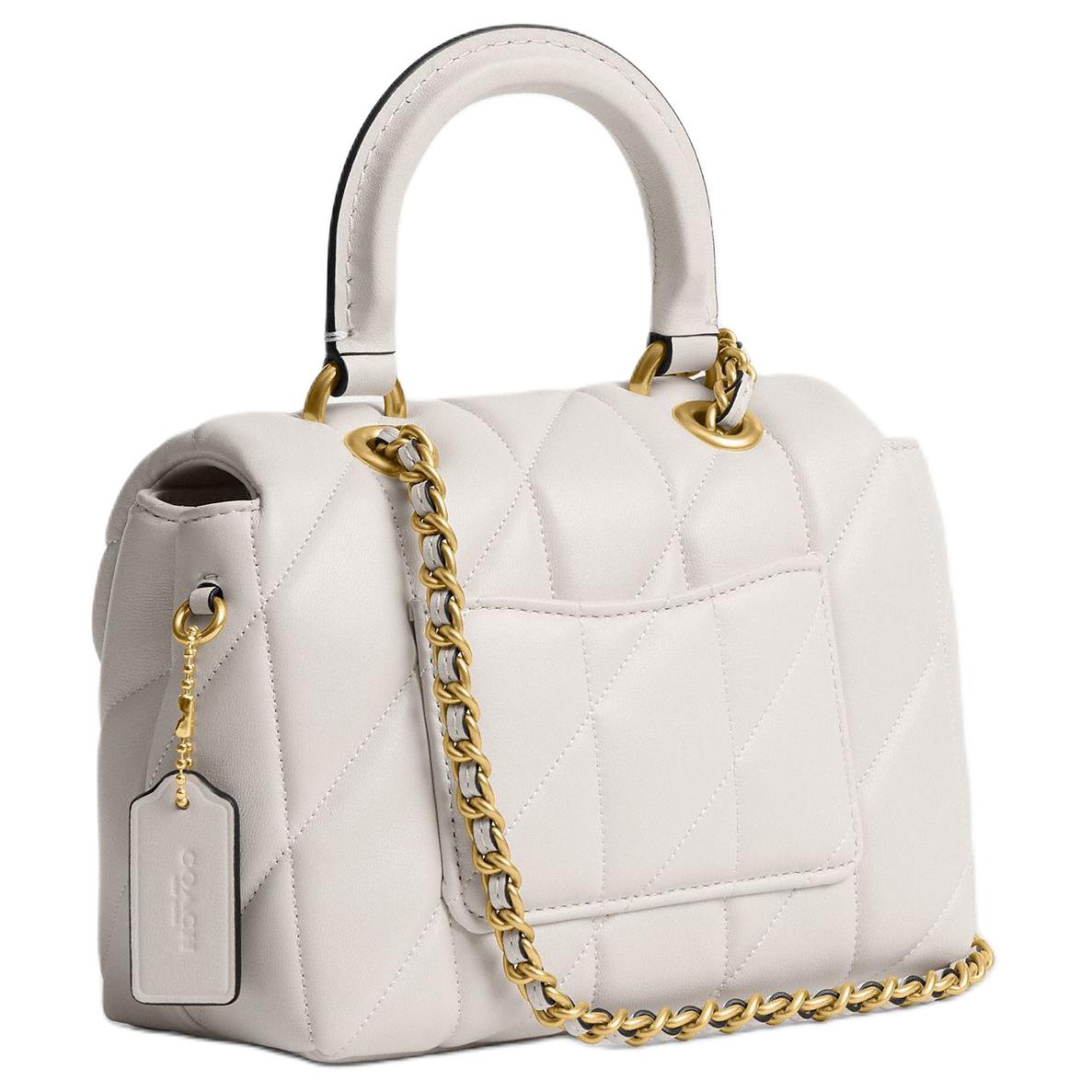 COACH Tabby 19 Quilted Decoration Sheepskin Crossbody Handbag Small Size Women's Chalk White