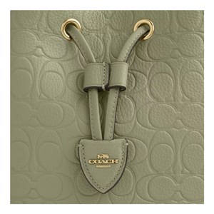 COACH Rowan 21 Letter-Embossed Gold Hardware Accessories Pebble Pattern Leather Bucket Bag Single Shoulder Small Women's Pistachio Green
