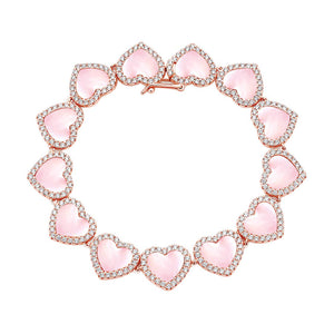 apm monaco [New Year's gift box] mother-of-pearl design mother-of-pearl alloy bracelet unisex couple pink