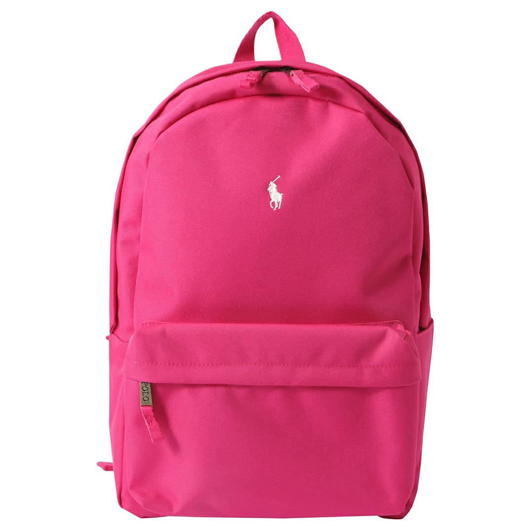 Polo Ralph Lauren Embroidered Pony Pattern Polyester Backpack Unisex Couple Pink
