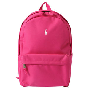 Polo Ralph Lauren Embroidered Pony Pattern Polyester Backpack Unisex Couple Pink