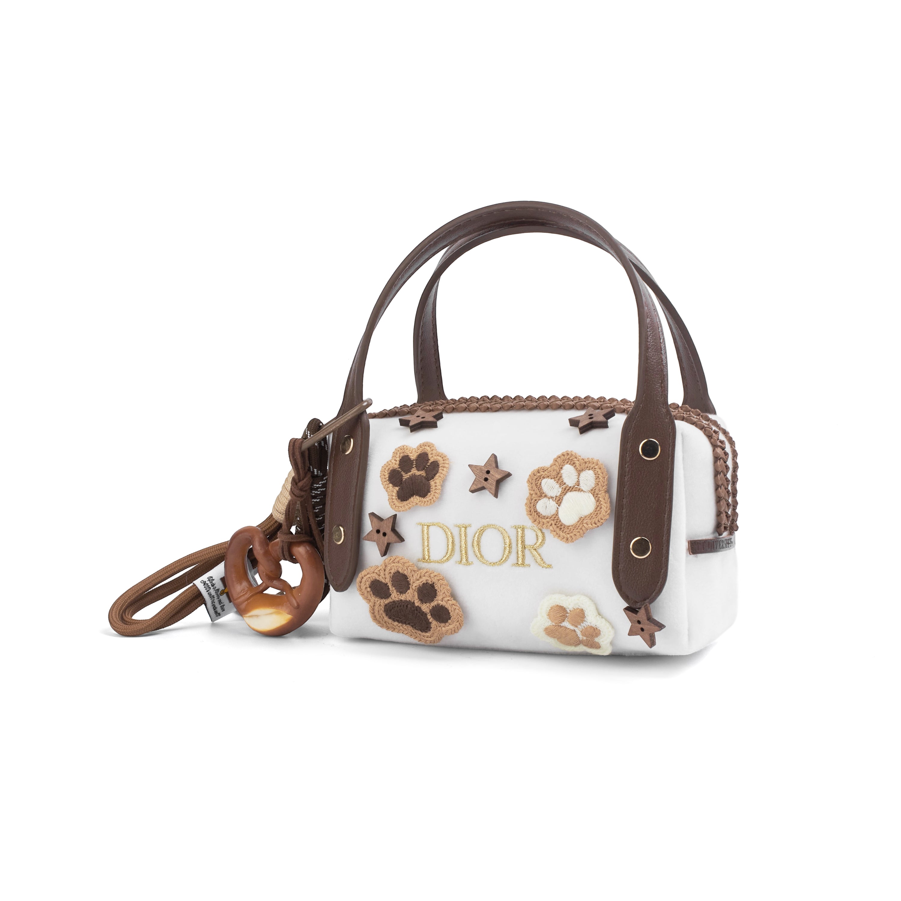 DIOR [Custom Makeup Bag] Little Flower Cute Claw Star Craftsmanship Simple High-End Vintage Gentle Sweet Cool Style Regular Velvet