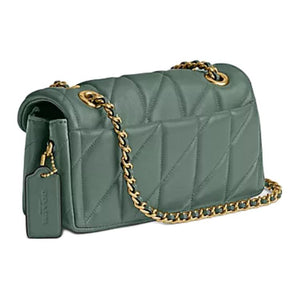 COACH Tabby 20 brass metal accessory leather shoulder bag small size women's gray-green