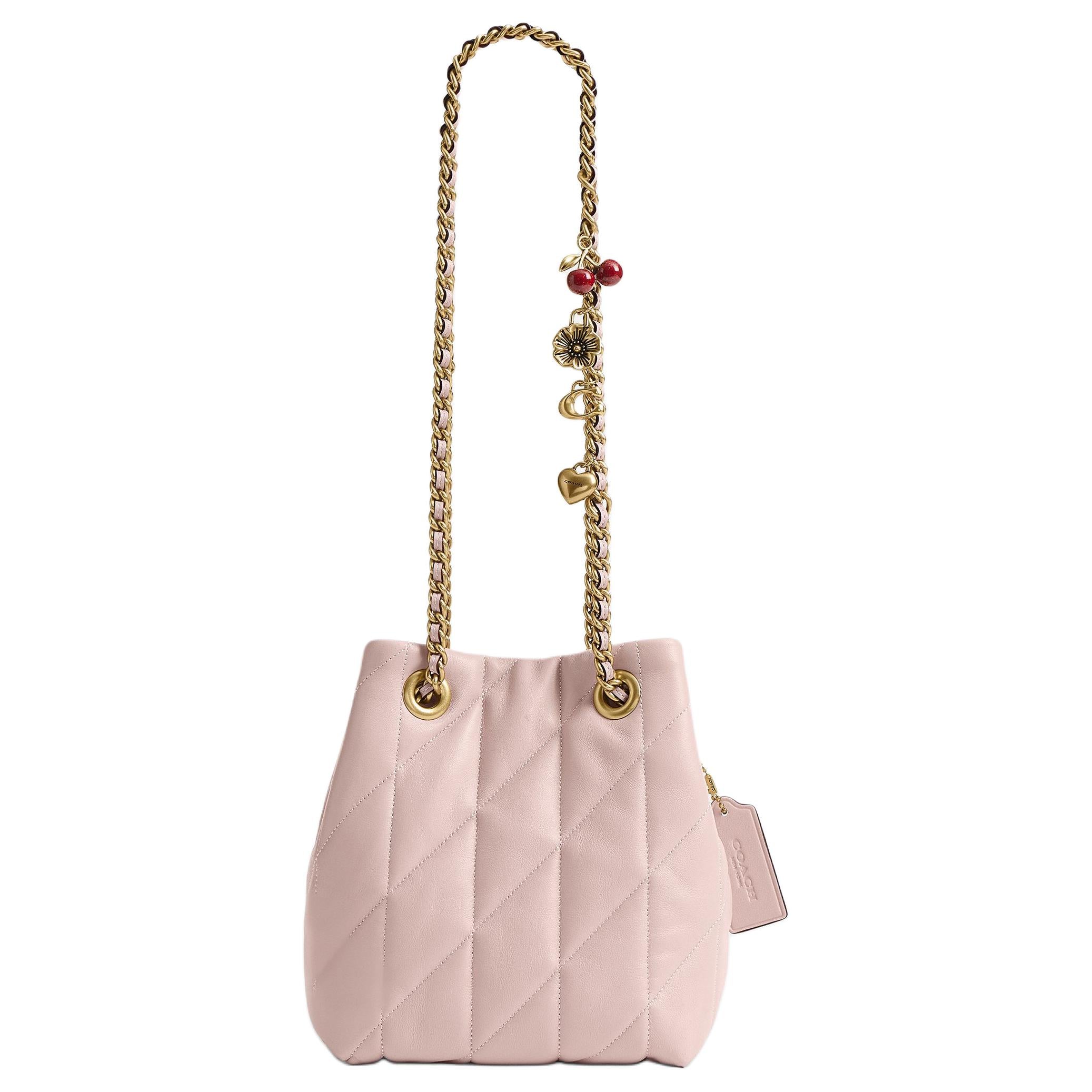 COACH Jade Qixi Festival Gift 15 Drawstring and Magnetic Closure Sheepskin Small Lucky Bag Crossbody Bag Mini Women's Pink
