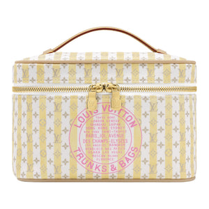 LOUIS VUITTON Nice Pastel Stripe Design Linen-Cotton Blend Coated Canvas Makeup Bag Mini Women's Multi-Color