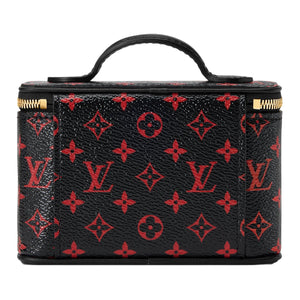 LOUIS VUITTON Nice BEAUTY classic monogram full-print monogram infrarouge coated canvas makeup bag for women, black with red