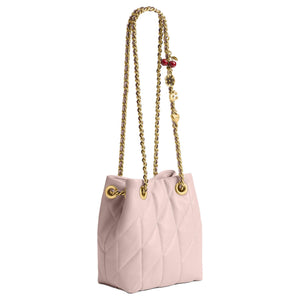 COACH Jade Qixi Festival Gift 15 Drawstring and Magnetic Closure Sheepskin Small Lucky Bag Crossbody Bag Mini Women's Pink