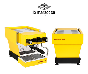 مكينة قهوه La Marzocco Linea Micra باللون الأصفر الجذاب yellow studio views.