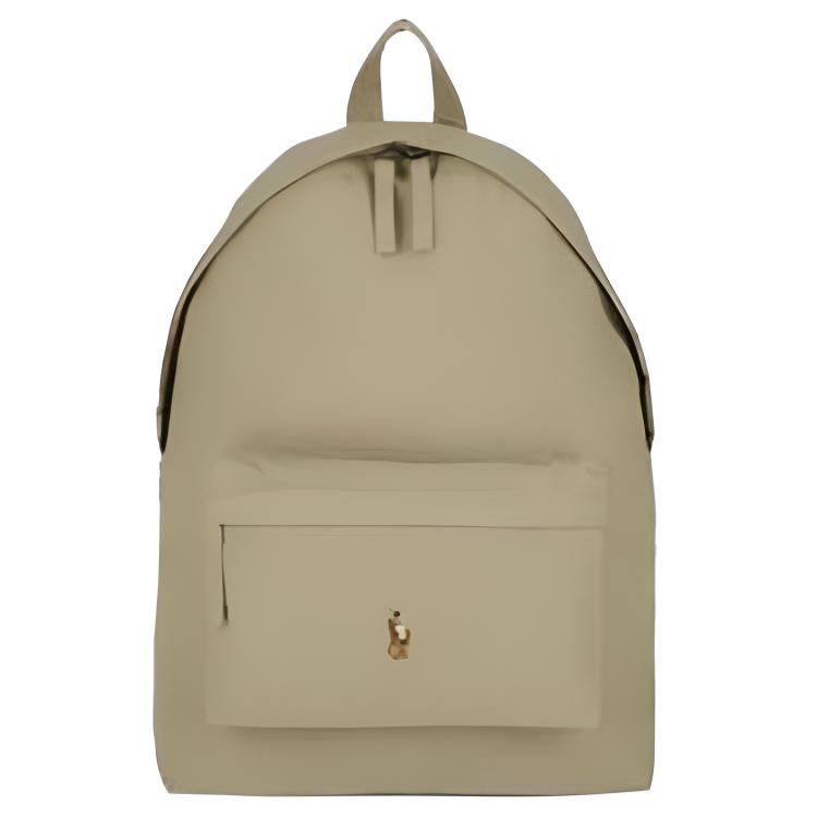 Full front view of an authentic Polo Ralph Lauren beige backpack, perfect for students for back-to-school season.

عرض أمامي كامل لحقيبة ظهر Polo Ralph Lauren أصلية باللون البيج، مثالية للطلاب لموسم العودة للمدرسة.