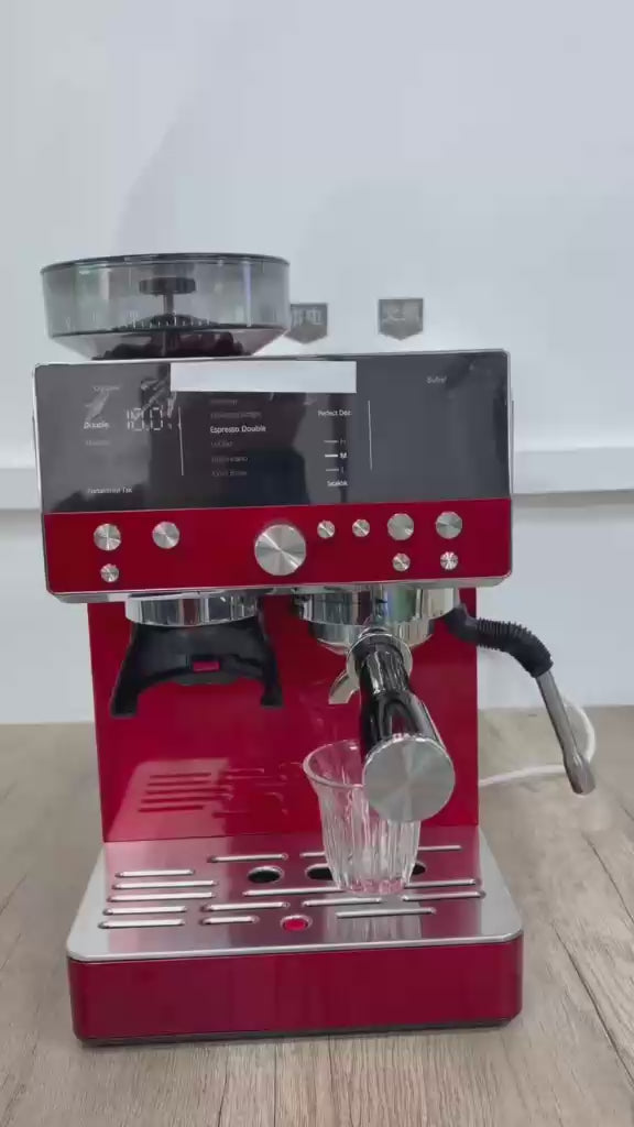 استعراض فيديو لـ مكينة قهوه Careforcafe باللون الأحمر الجذاب red overview video.