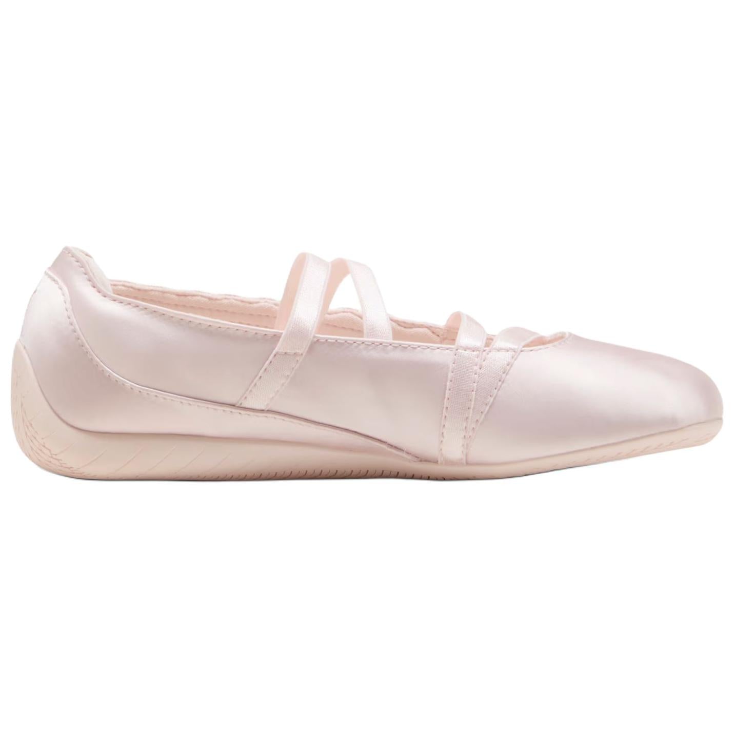 Puma Speedcat Ballet satin pink women shoes profile view showing elegant satin finish.