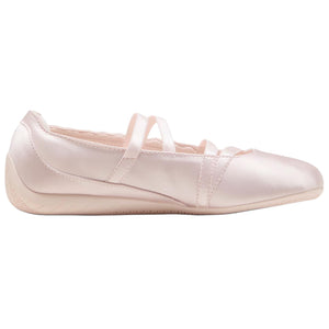 Puma Speedcat Ballet satin pink women shoes profile view showing elegant satin finish.