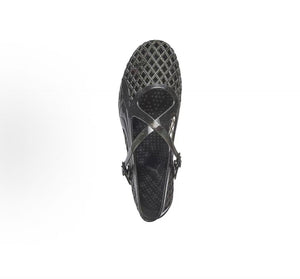 Puma Speedcat Ballet Strap black jelly shoes top view showing insole and upper strap layout.