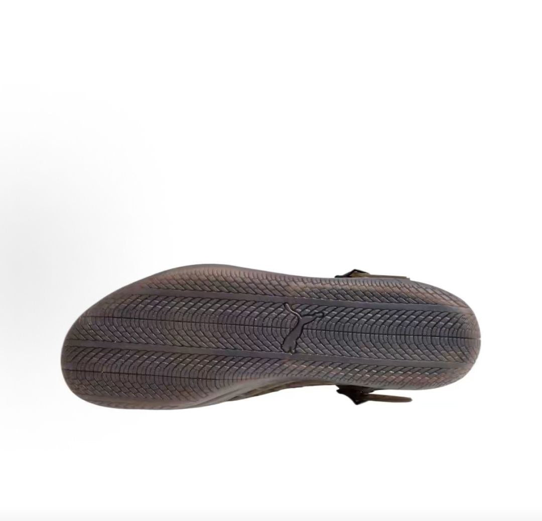 Puma Speedcat Ballet Strap brown jelly shoes bottom rubber outsole tread pattern view.