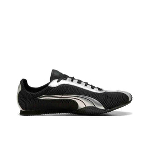 Puma Speedcat black silver mesh shoes profile view showing breathable mesh upper construction.