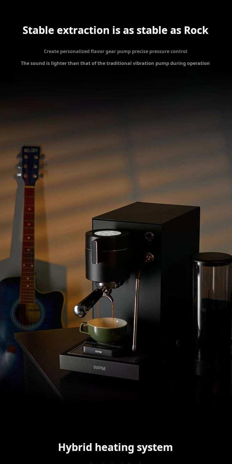 ماكينة Espresso من WPM بضغط متغير وشاشة لمس احترافية.
