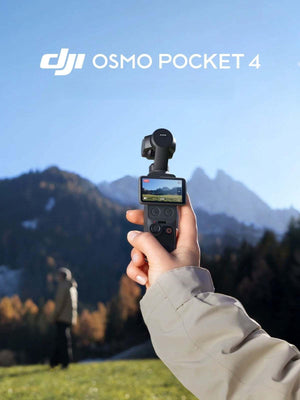 كاميرا DJI Osmo Pocket 4 لتصوير 4K مع مثبت Gimbal وتتبع ذكي.