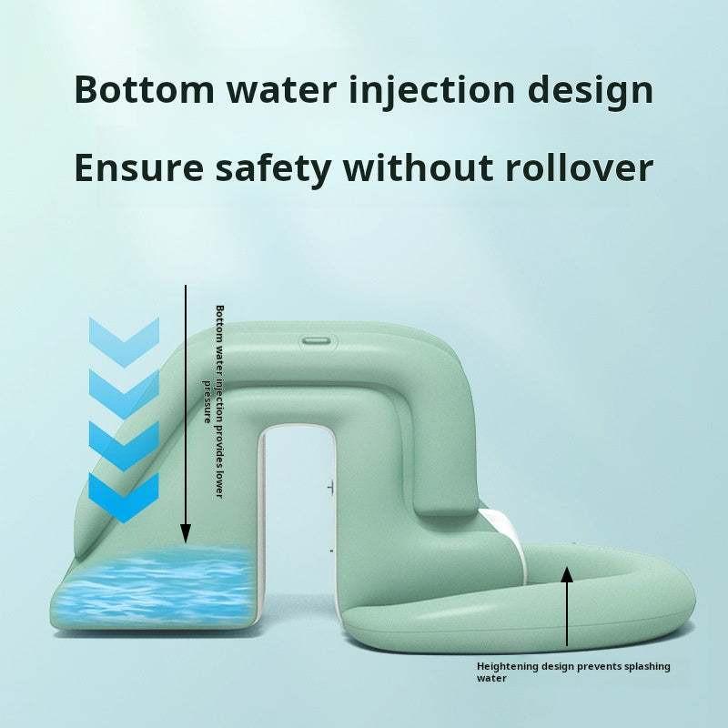 مسبح Swimming Pool مع زحليقة Slide ومظلة Sunshade لون أخضر.