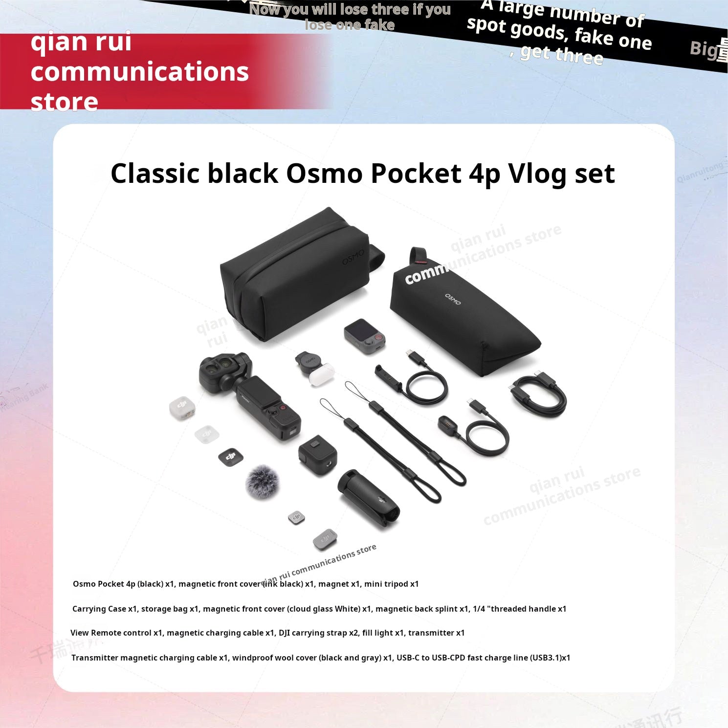 أصلي 100% كاميرا Osmo Pocket 4P الاحترافية باللون الأسود