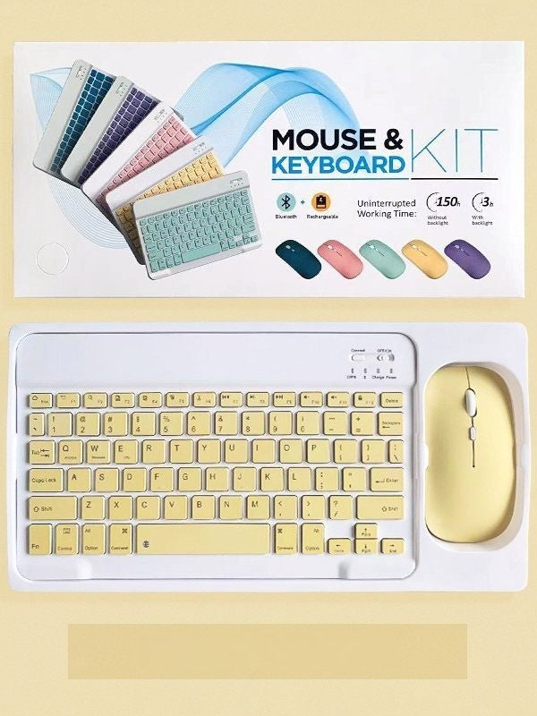 Wireless bluetooth keyboard, silent office, mini computer, mobile phone, tablet notebook, rechargeable keyboard and mouse set
