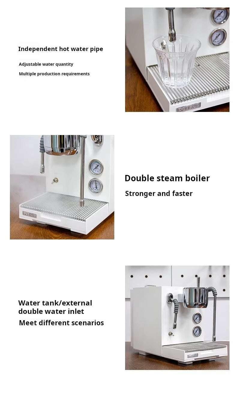 المكونات وعصا التبخير لمكينة قهوه Wendougee PETRA double steam boiler details poster.