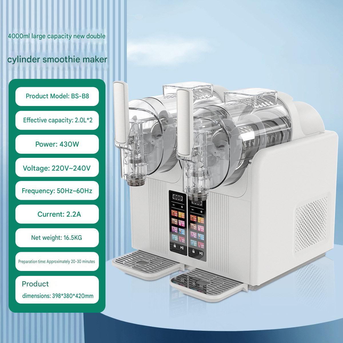 white Dual Tank Smoothie Machine and Ice Cream Machine